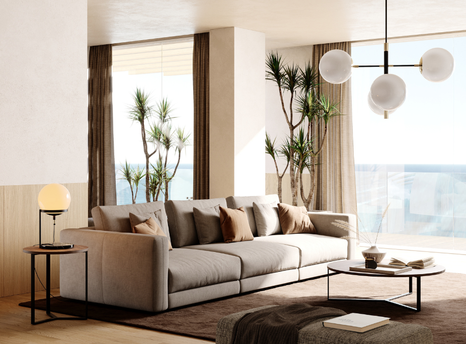 Mesa de centro Dili em decoração de sala de estar