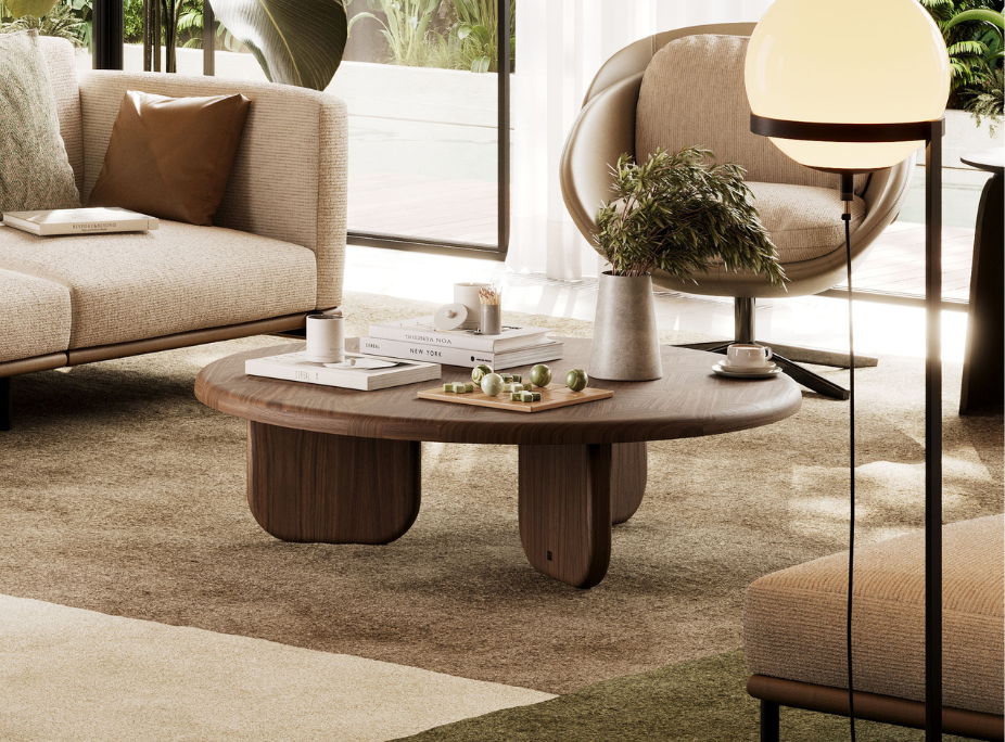 Salón con Mesa de Centro Williams y Sillón George.