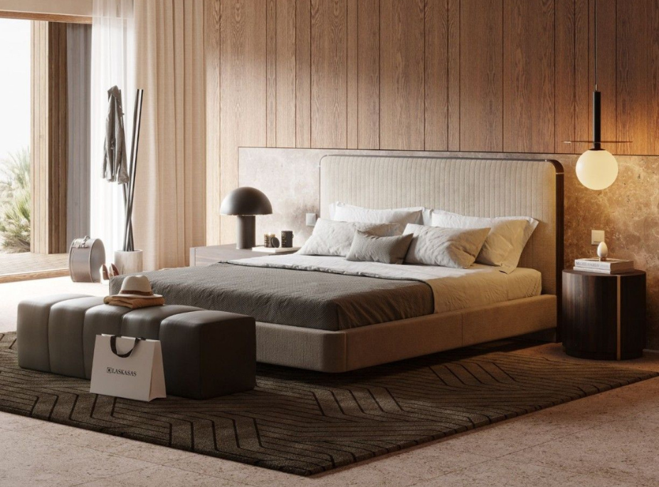 Cama Anny, mesa de apoyo Riga y mesita de noche Kira