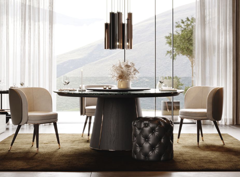 Dining Room with Laskasas' Rug