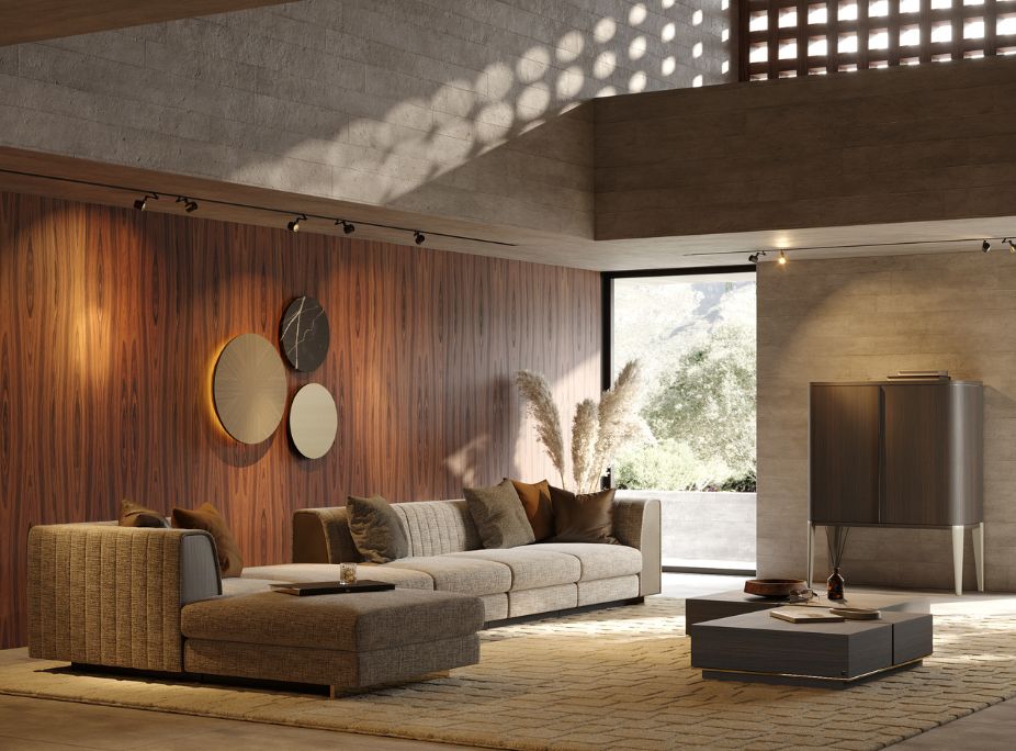Living Room with Laskasas' Rug