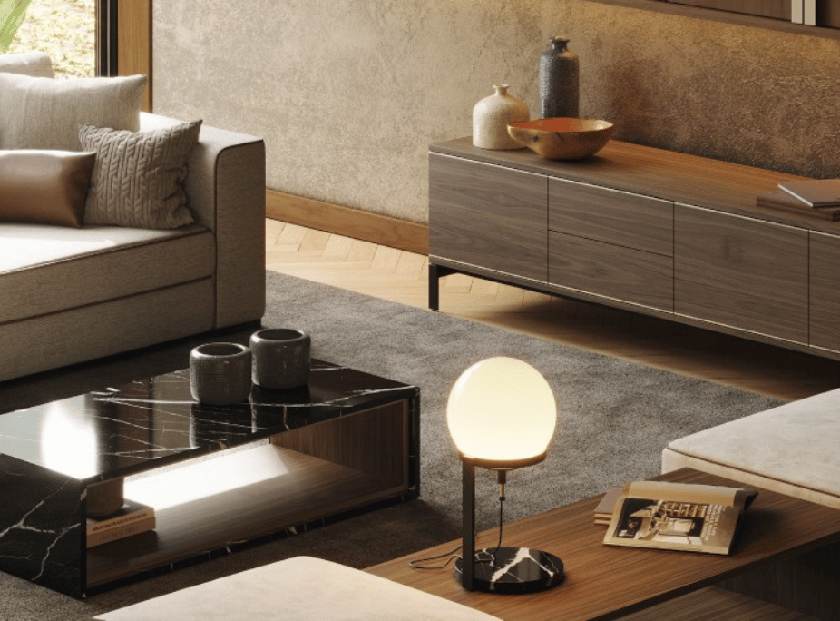 Diferentes acabados de madera en salón laskasas