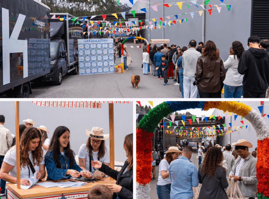 Check-in de colaboradores e familiares no Arraial 20 Anos Laskasas.