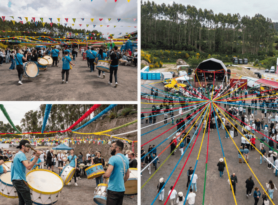 Entrada do Grupo de Bombos de Rebordosa no Arraial 20 Anos Laskasas.
