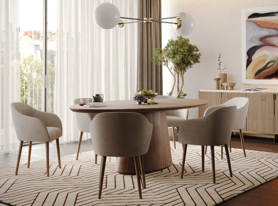 Comedor con Mesa de Comedor Kelly Oval, Best Seller Laskasas 2025