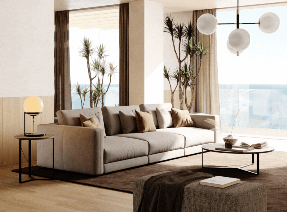 Mobiliário de sala de estar na Black Friday da Laskasas com descontos até 40%