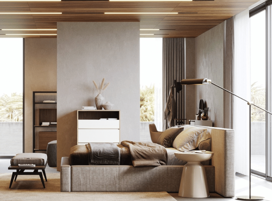 decoración de dormitório laskasas con cama Dangar