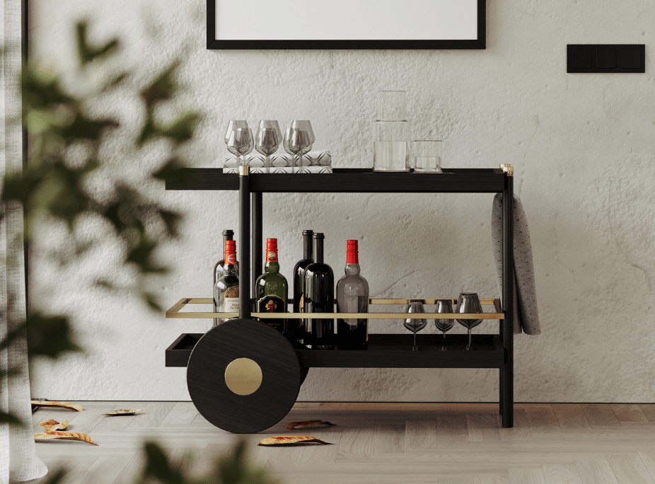 salón con carrito de te Pitt