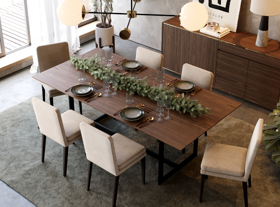 centro de mesa de jantar com decorao de natal