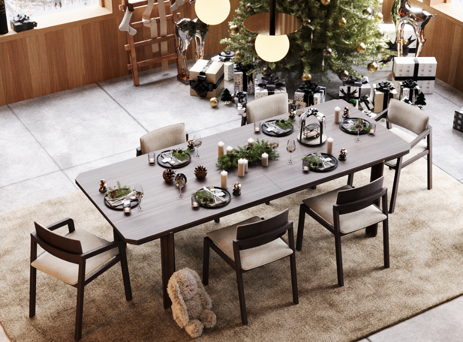 centro de mesa de jantar com decorao de natal