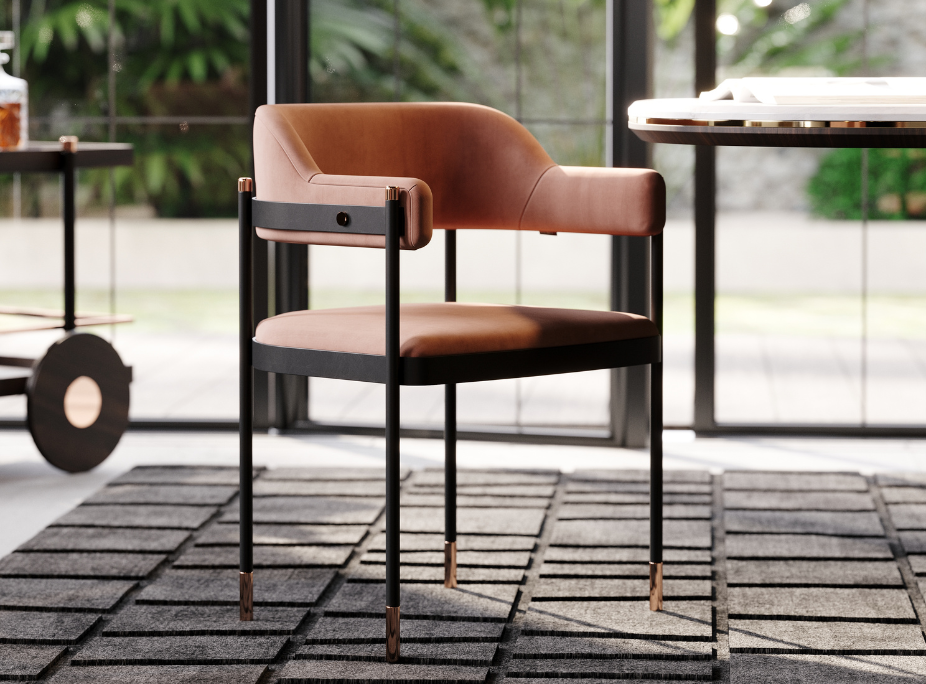Color Pantone 2025, Mocha Mousse, en tapizado del Silla Dale