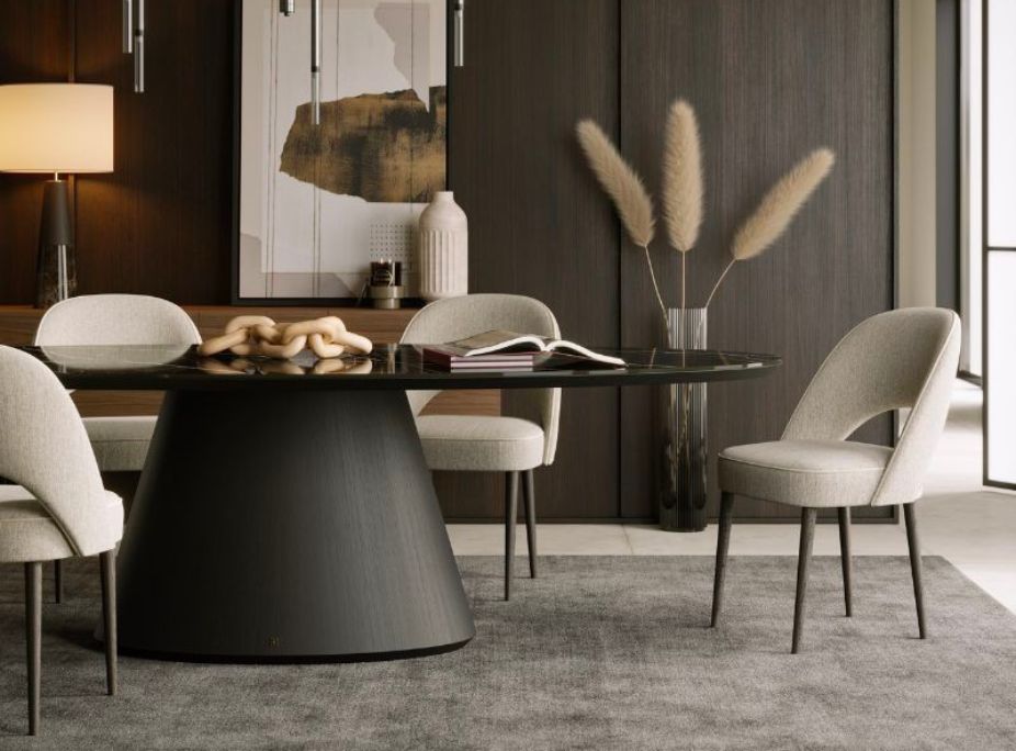 Comedor eficiente y elegante con Mesa de Comedor Kelly ovalada