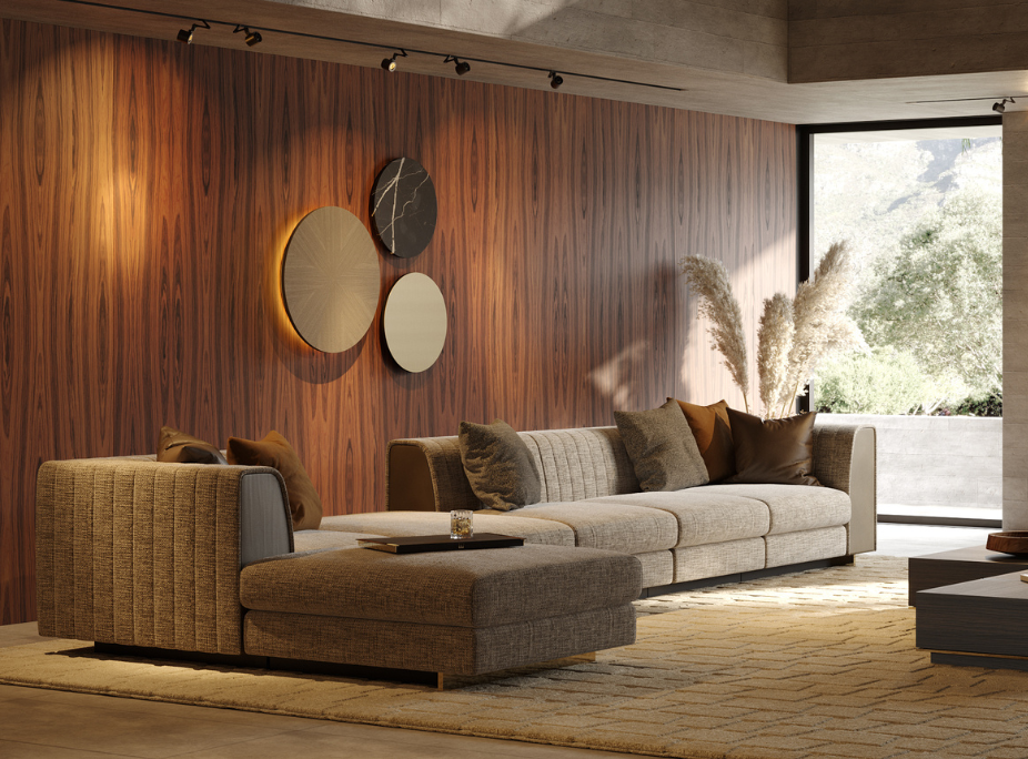 Dicas de decora��o de paredes em sala de estar com candeeiro de parede artisitco na parede sobre o sof�