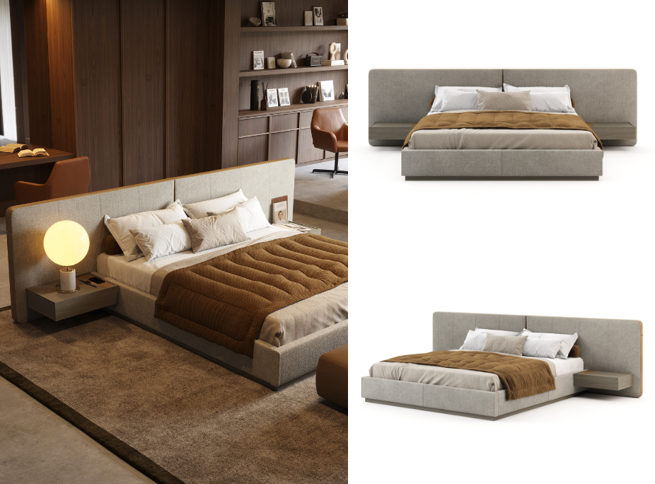 Dicas de decorao para quarto de casal  - quarto com cama bonnie e candeeiro de mesa