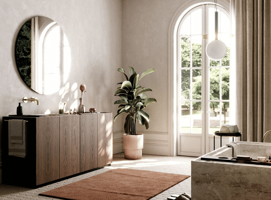 Un ba�o bien dise�ado con productos como los accesorios de cristal verde