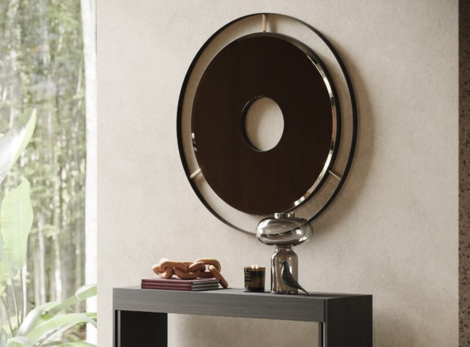 decoracíon de recibidor elegante con espejo tanny