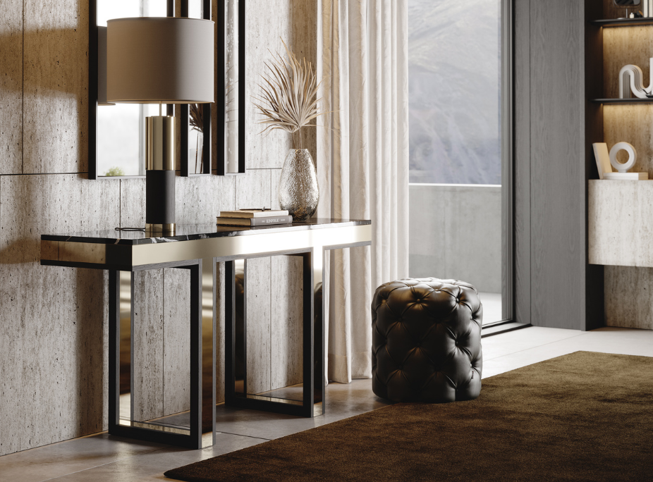 Recibidor elegante con puff bur