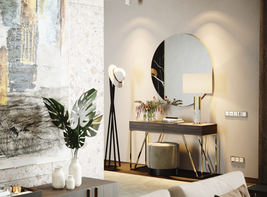 Interiorismo de Recibidores y Pasillos con recibidor biofilico