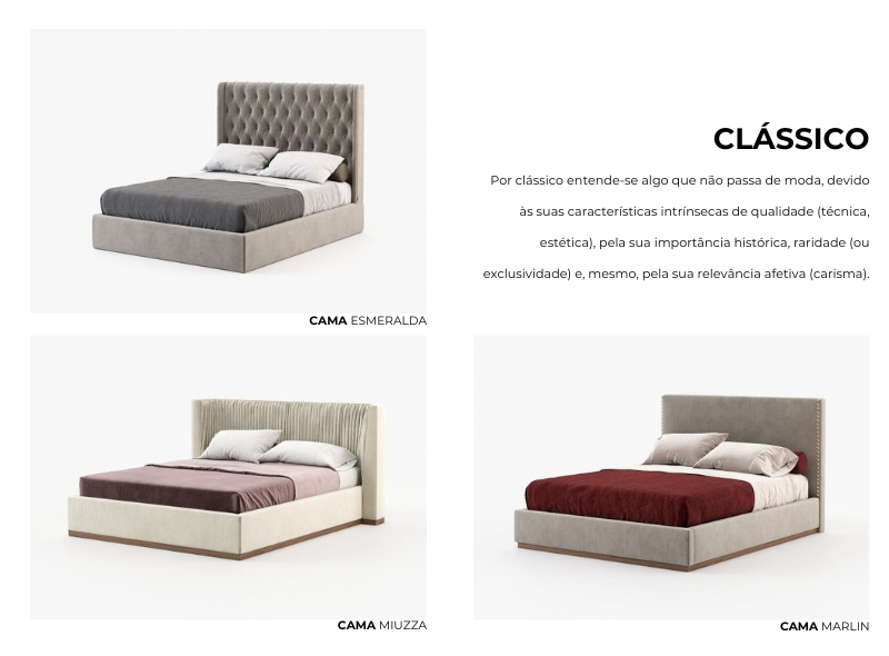 Exemplos de camas em estilo Clssico com Cama Esmeralda, Cama Miuzza, Cama Marlin