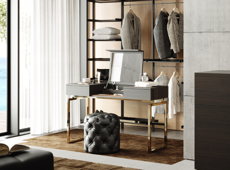 dicas e ideias de decorao de toucadores em quartos e closets com Toucador Amy e Puff Bur