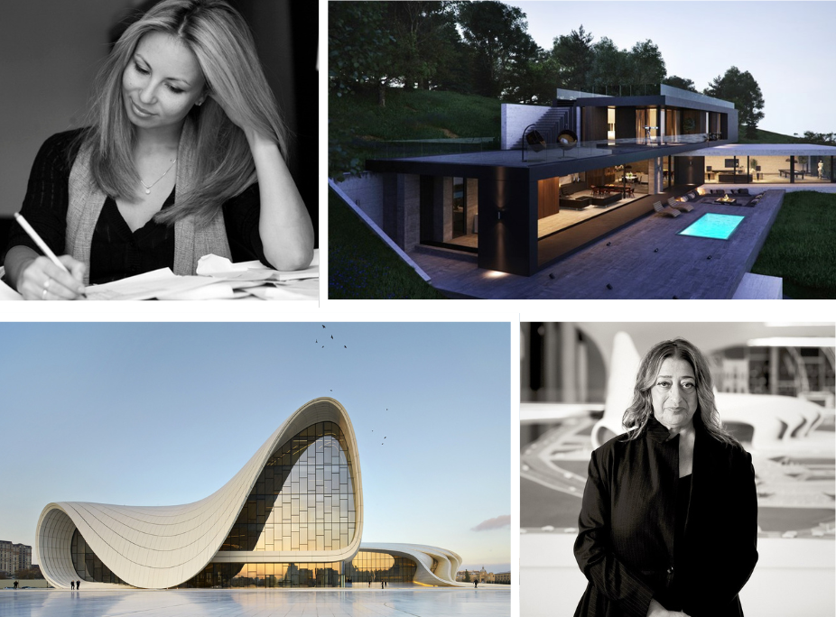 Alexandra Fedorova e seu projeto de decorao e arquitetura, Zaha Hadid e seu projeto de arquitetura