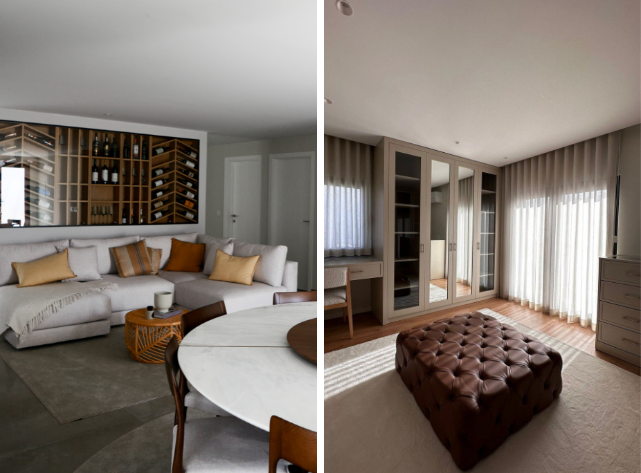 Sala de estar e closet de barbara corby em Projeto de Decorao da Laskasas com Joana Marques, Fundadora da Disarch, Arquiteta e Designer de Interiores 