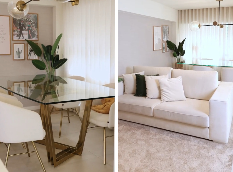Sala de estar e Sala de jantar de Helena Coelho, Projeto de Decorao da Laskasas com Joana Marques, Fundadora da Disarch, Arquiteta e Designer de Interiores 
