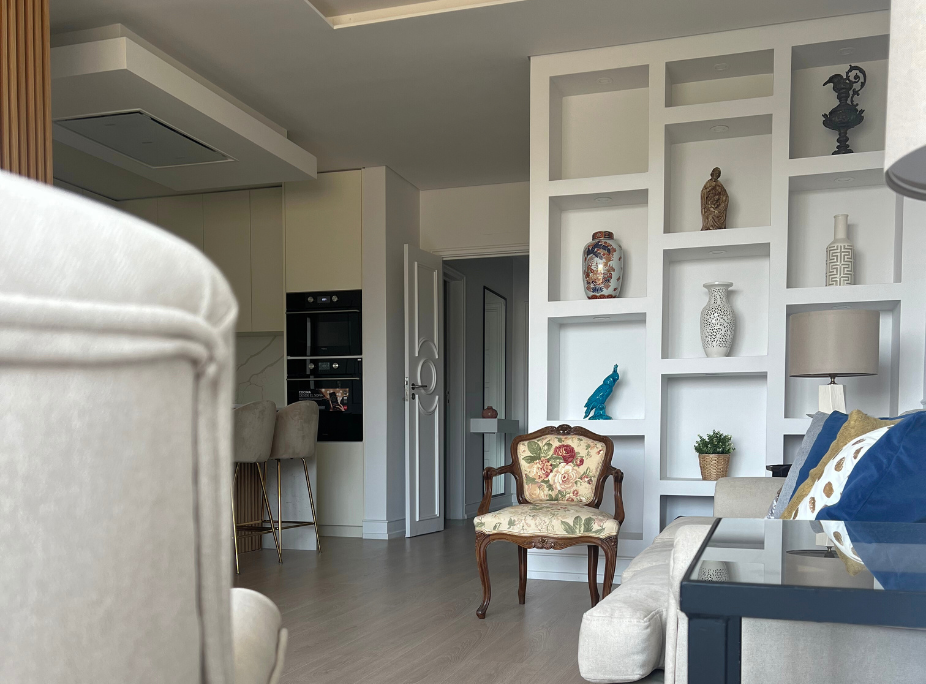Sala de Estar e Sala de Jantar integradas em Projeto de Decorao de Joana Marques, Fundadora da Disarch, Arquiteta e Designer de Interiores 