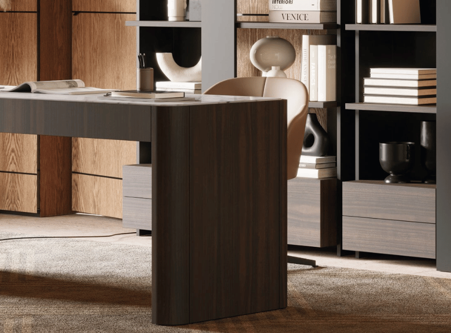 Despacho con scritorio Larson y estantera Biel