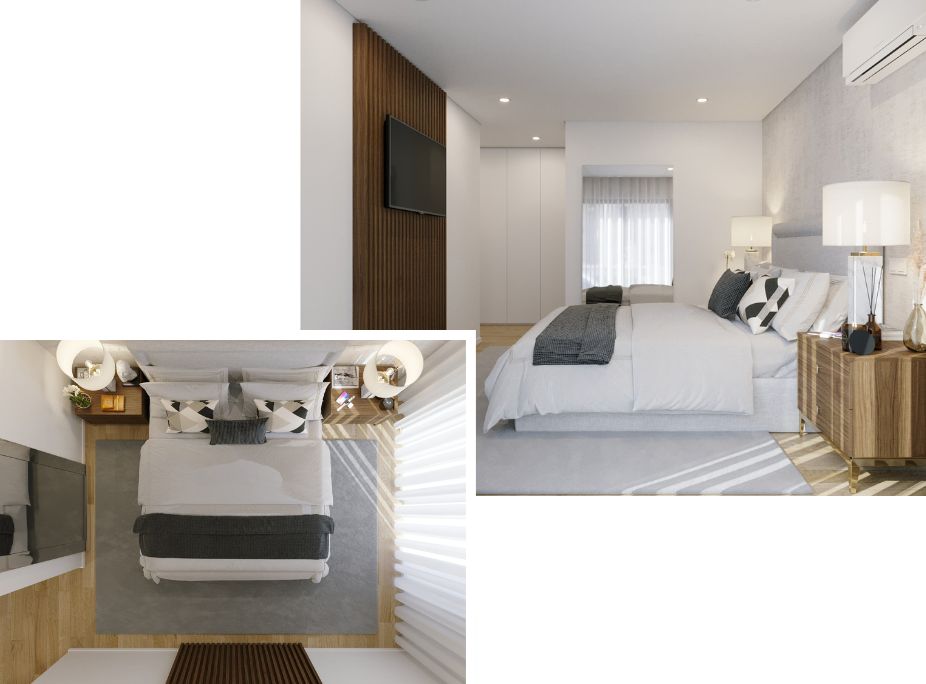 Projeto de Decorao Laskasas - quarto pequeno e compacto