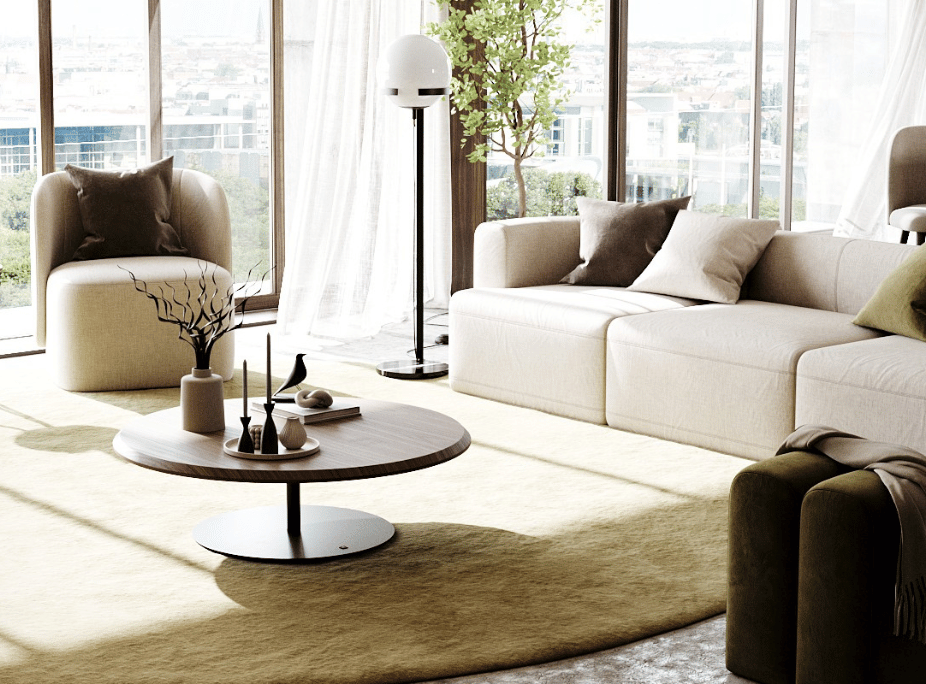 Salón con sofá modular hélios