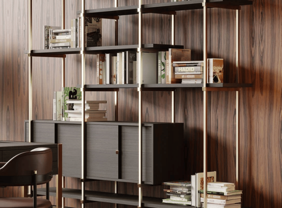 Librería Taylor con acabados en madera