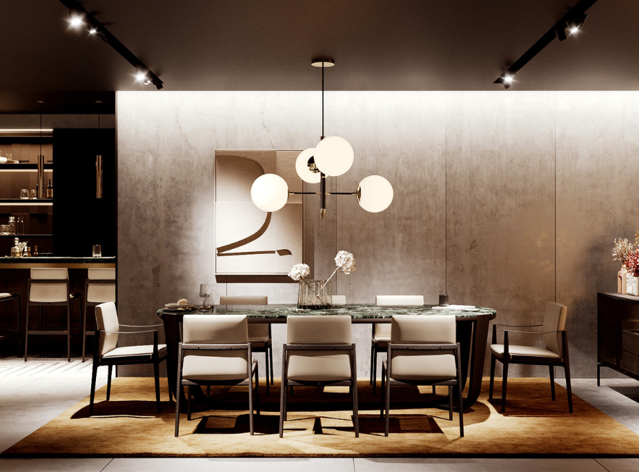 Comedor Laskasas Piezas Laskasas e recibidor en feria internacional Salone Del Mobile ne Milán