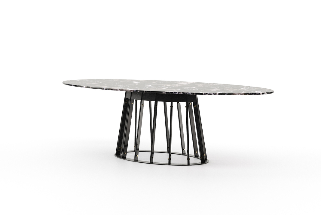 Ann dining table with marble top