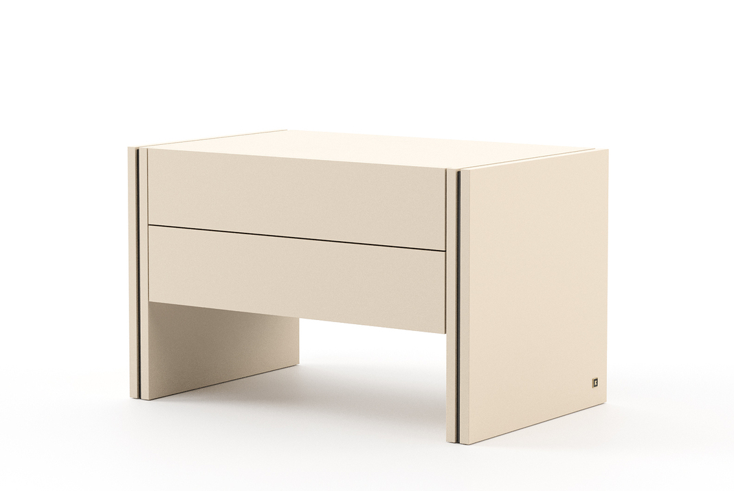 Mucala bedside table in white with two drawers