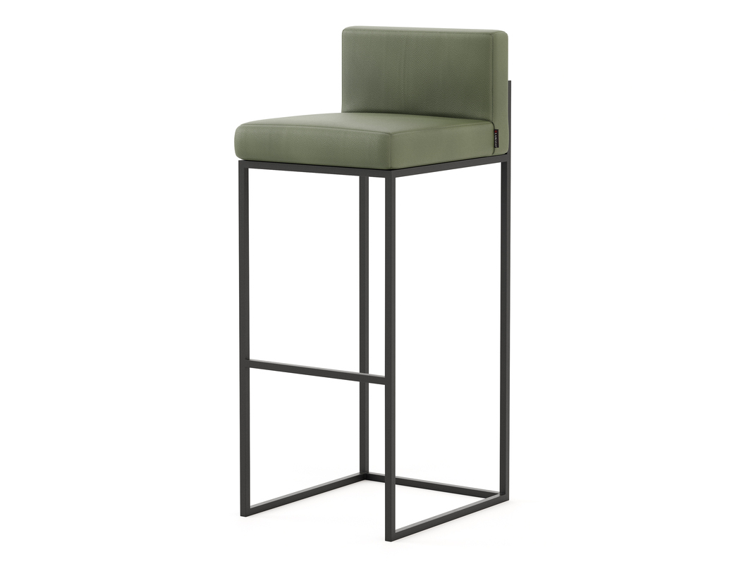 Peter bar stool in green leather
