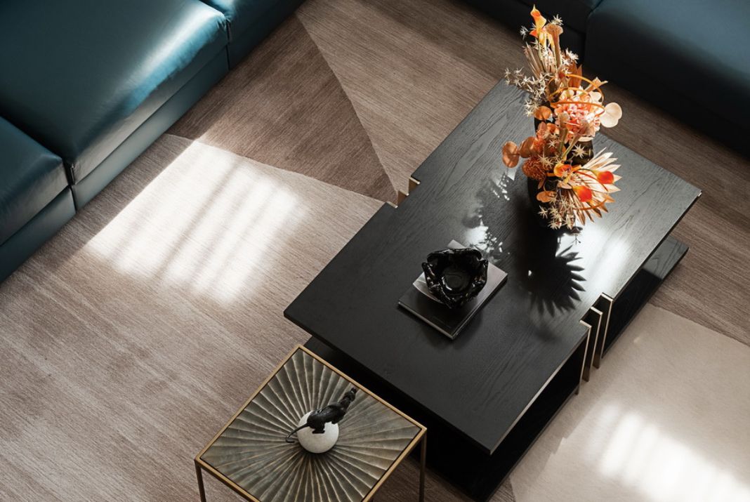 Smoked Eucalyptus Veneer Mate D'arc Coffee Table
