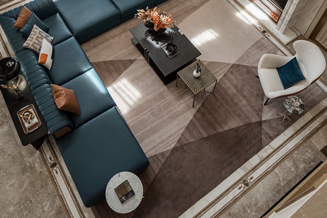 A living room adorned with the Harry Sofa and D'Arc Coffee Table by Laskasas