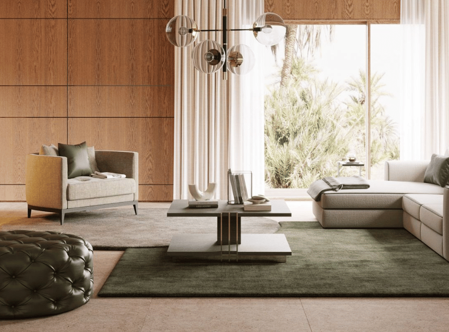 Acabados de madera de la mesa de centro d'arc