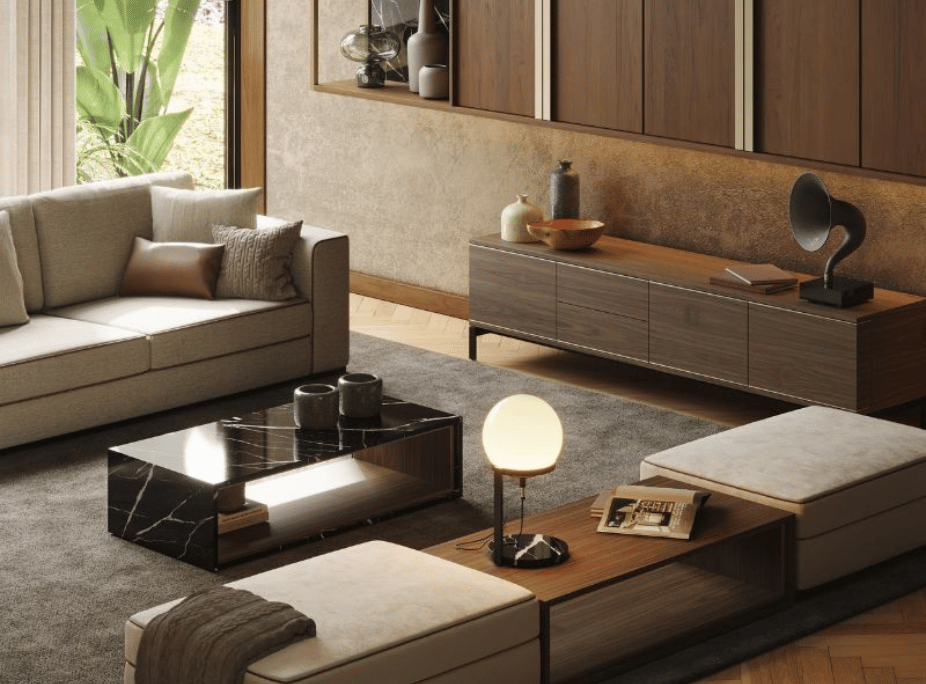 Salón acogedor con mesa de centro Nilo