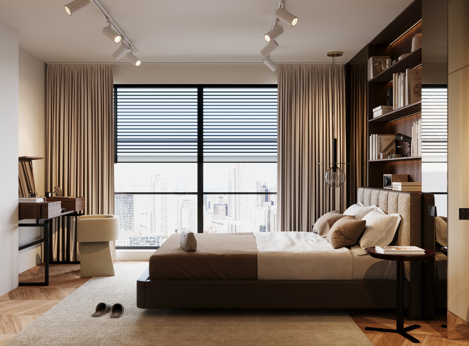 Quarto organizado com o mobilirio ideal para garantir a arrumao diria