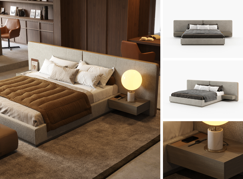 Mveis Multifuncionais em decorao de quarto com cama bonnie