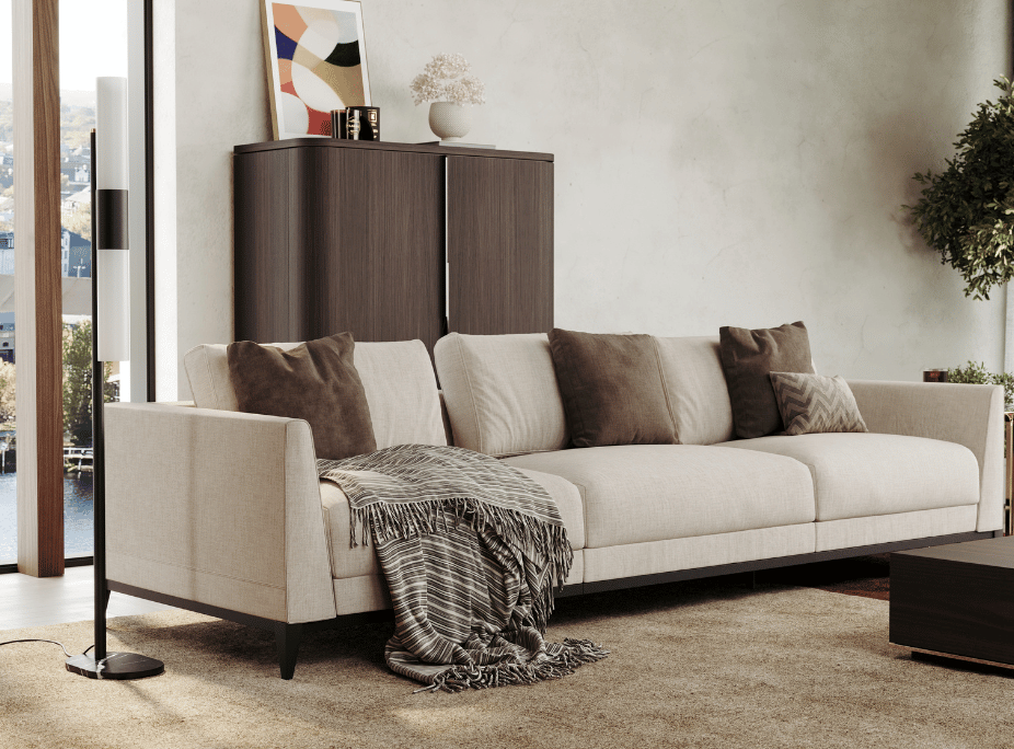 salón con sofá London de 3 plazas