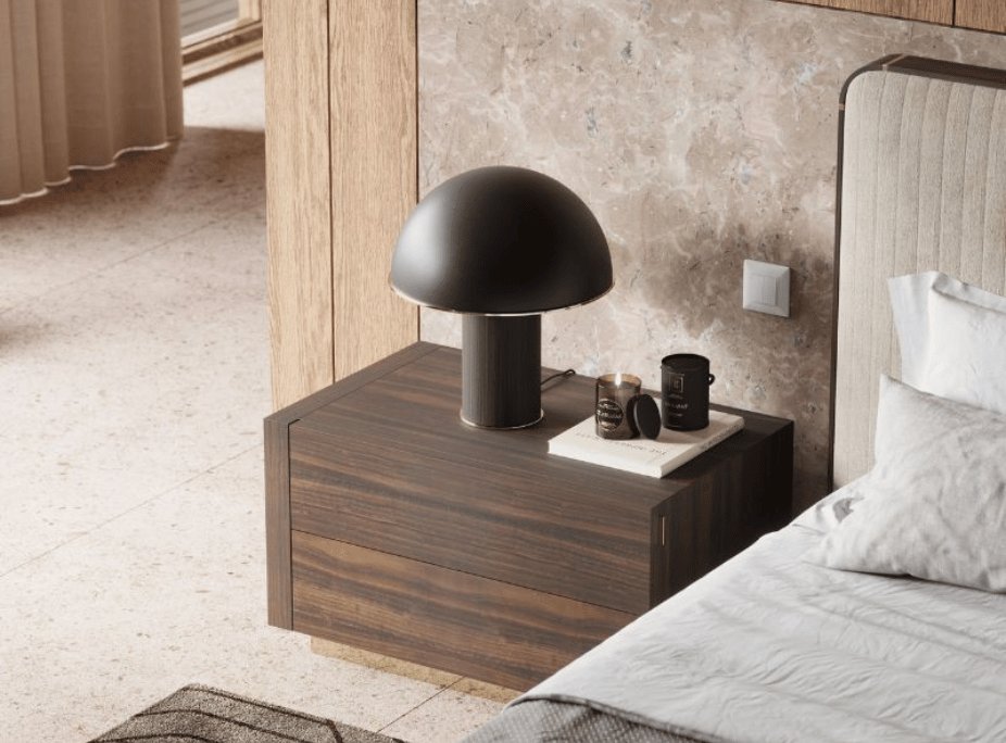 Proyecto de decoración Laskasas de Dormitorio con mesilla de noche Kira