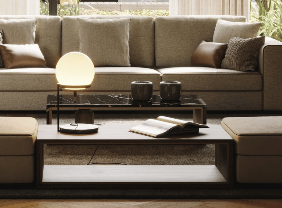 decoracon de saln comedor con sofa grey de 3 plazas y mesa de centro nilo