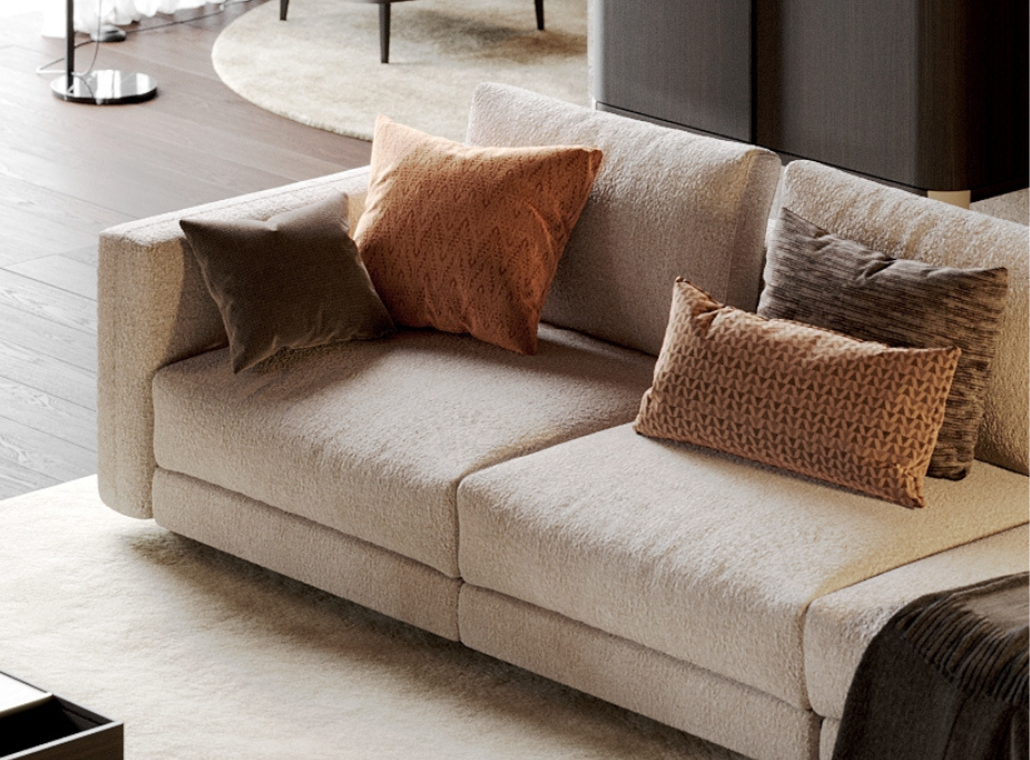 Dicas de decoração para escolher o sofá ideal para a sua sala de estar com Sofá Modular Montreal e almofadas decorativas