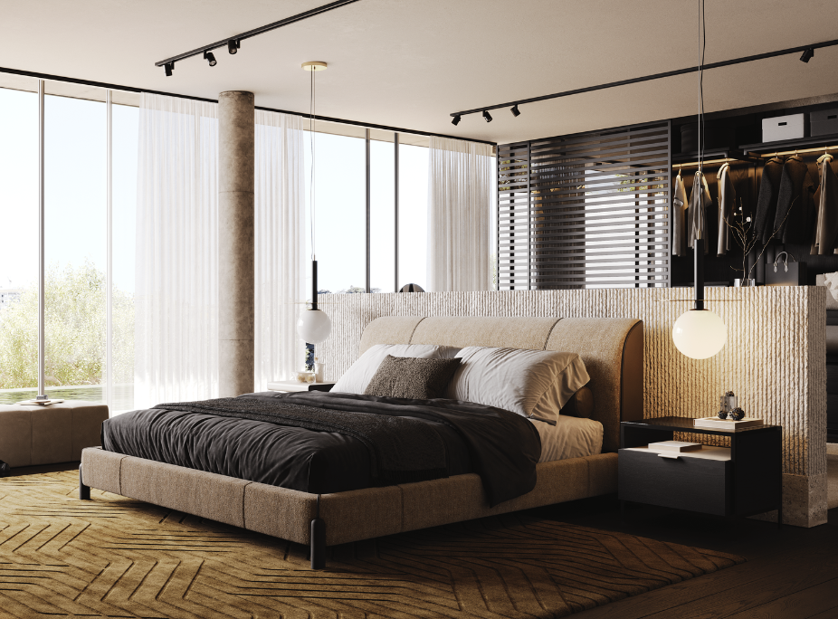 Tendencias de decoración de 2026 en un dormitorio Japandi contemporáneo