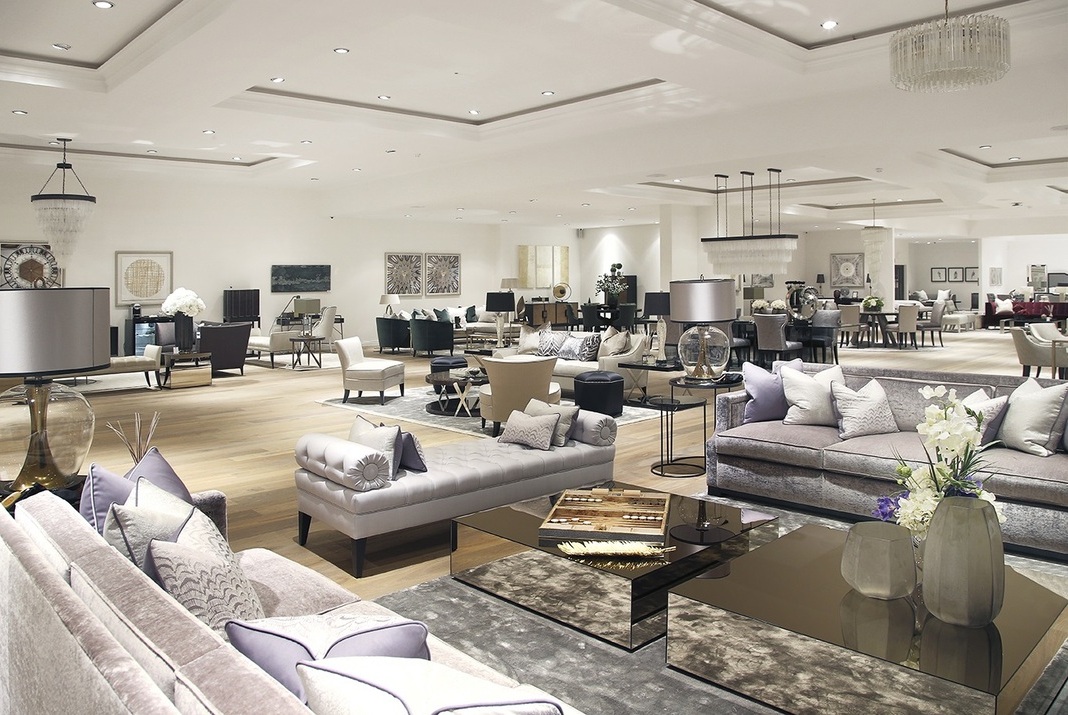 Furniture store with coffee tables, sofas, lighting options and more