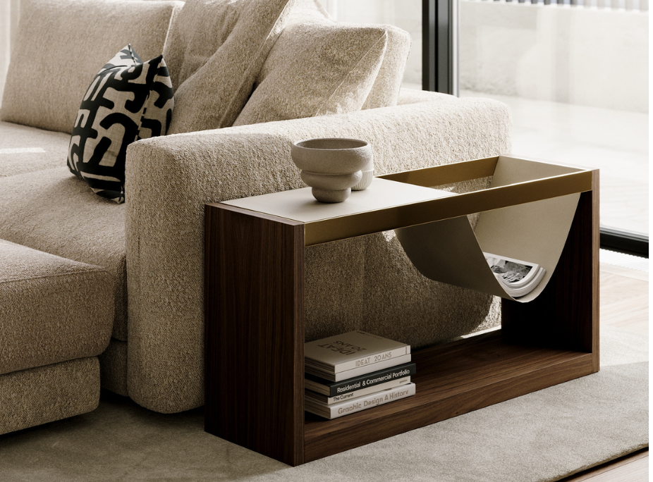 decoracíon de salón comedor con mueble de apoyo Ryan