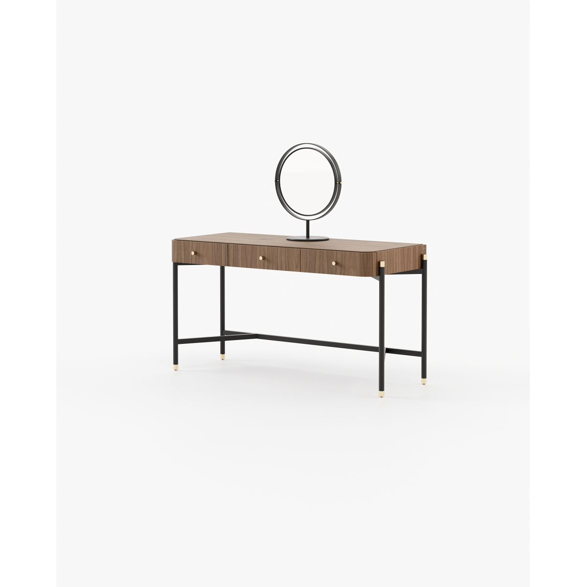 Ronde design salontafel in kunststof met decoratie